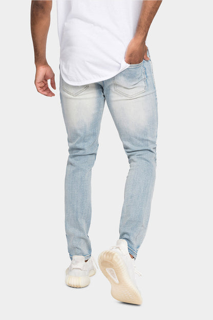 Distressed Patched Super Skinny Jeans