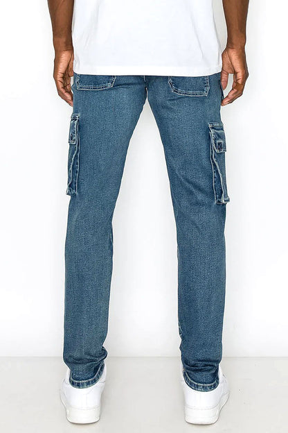 Utility Cargo Multi Pockets Denim Jeans