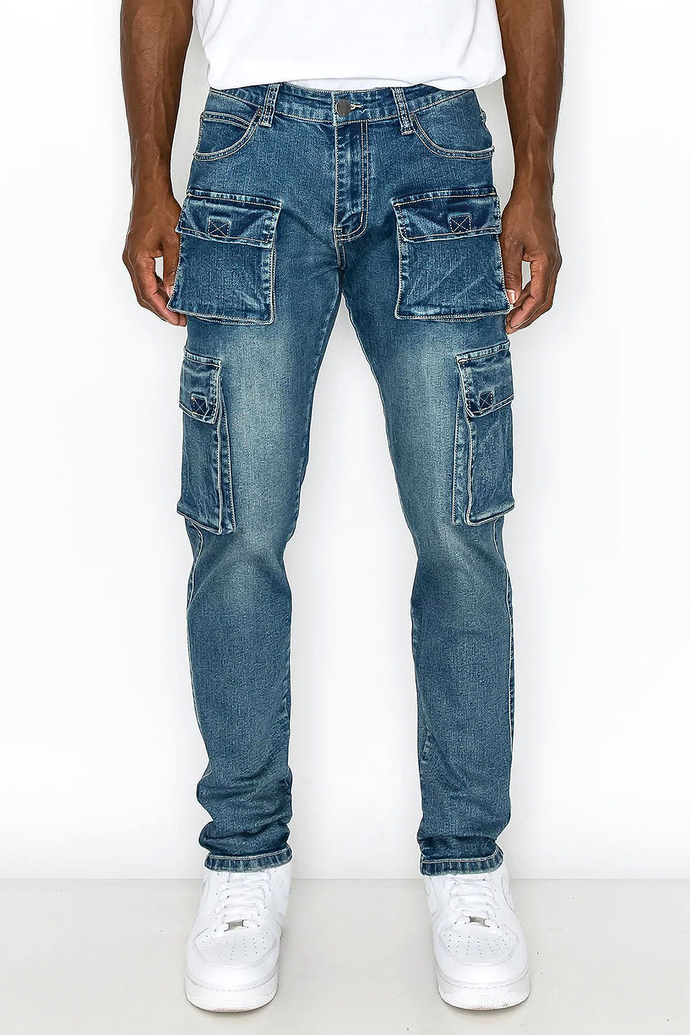 Utility Cargo Multi Pockets Denim Jeans