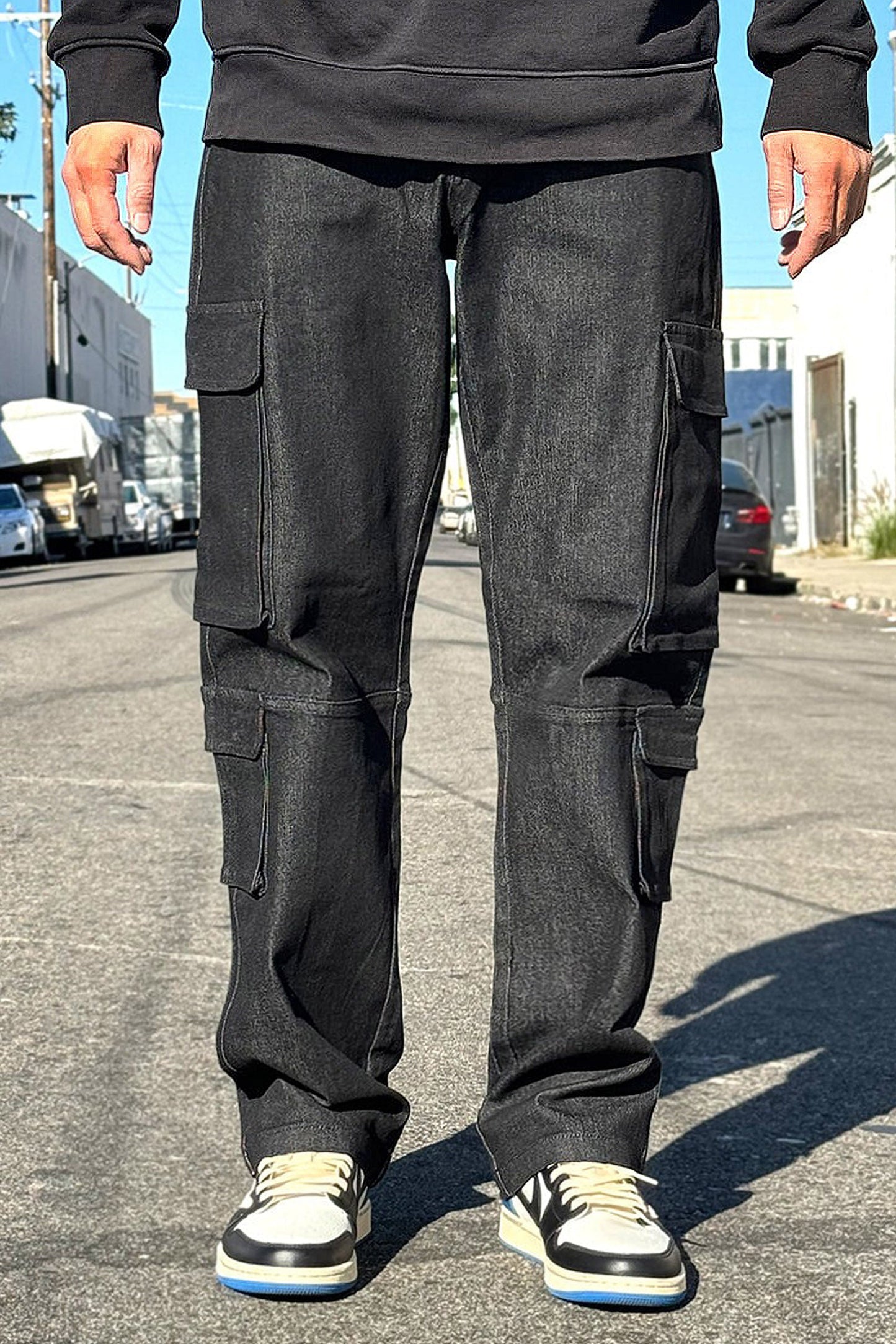 Men's Baggy Fit Cargo Colored Denim Jeans