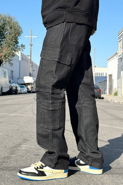 Men's Baggy Fit Cargo Colored Denim Jeans