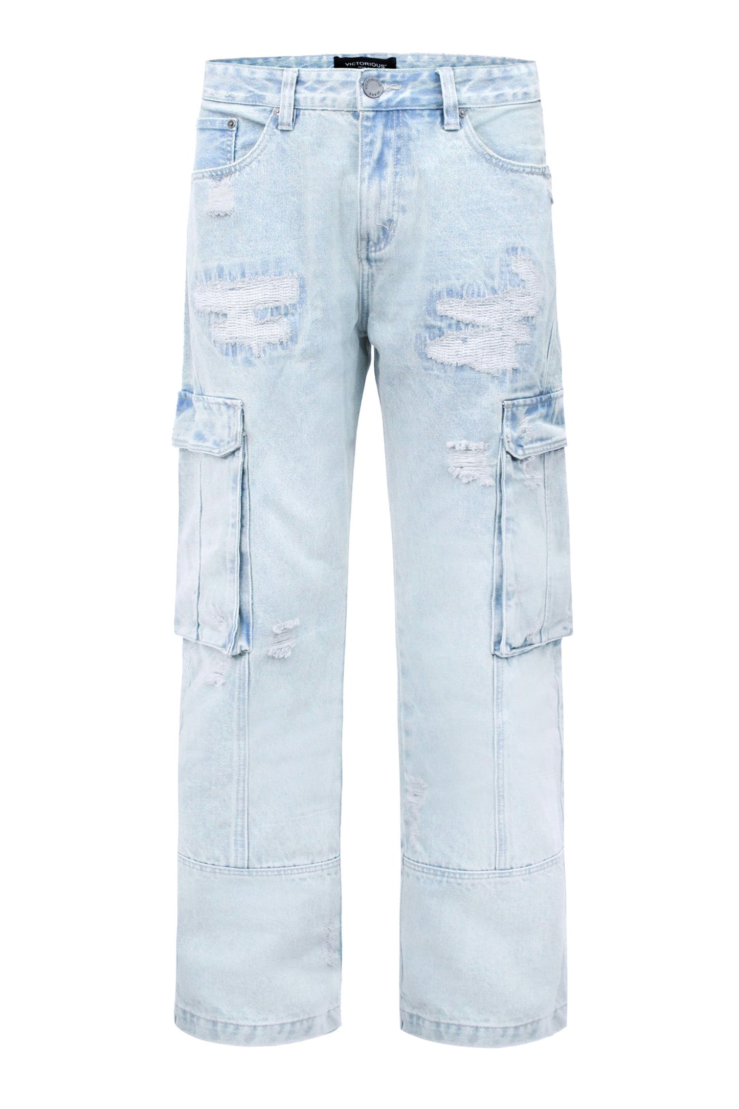 Men's Baggy Fit Cargo Denim Jeans