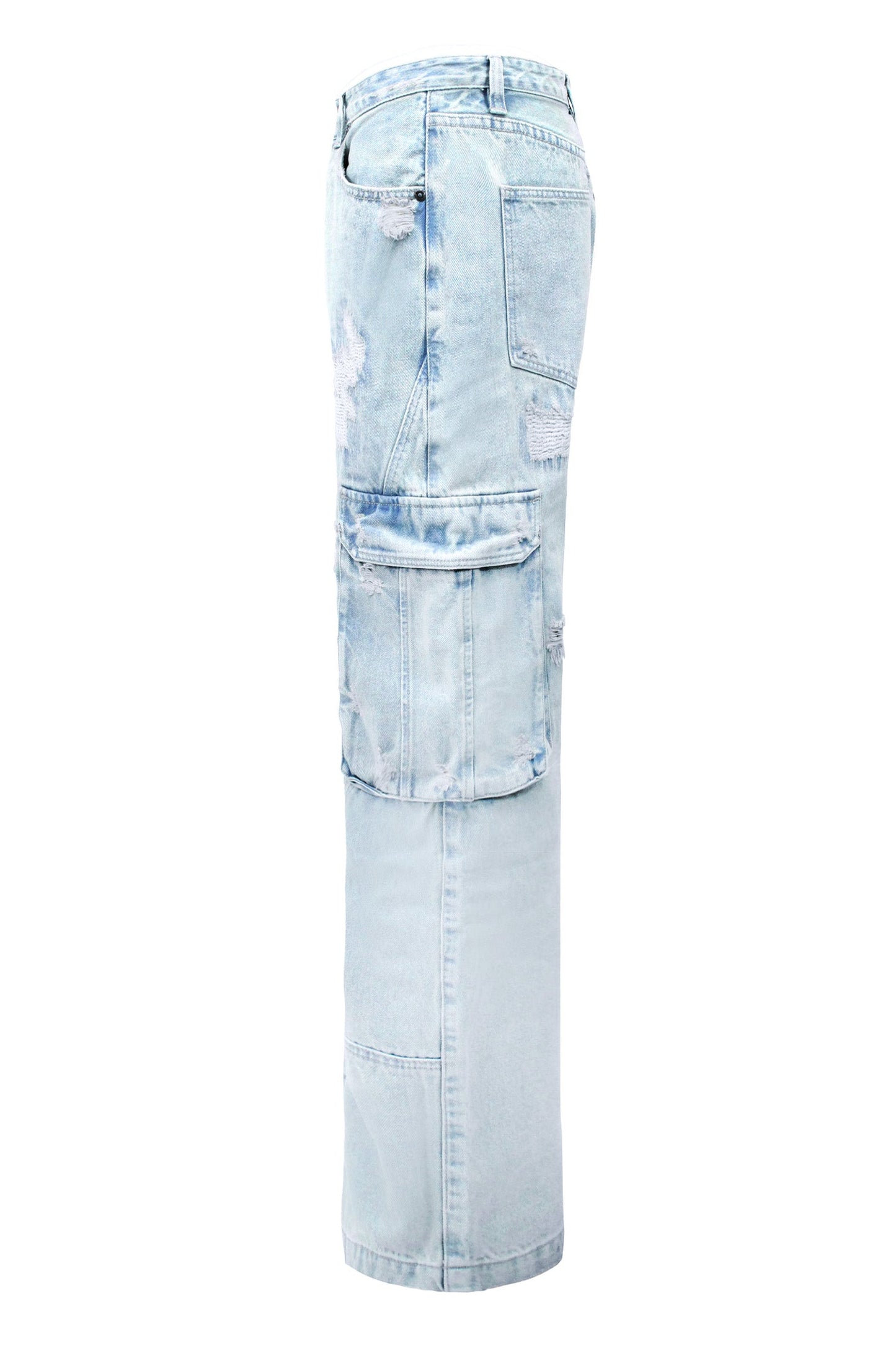 Men's Baggy Fit Cargo Denim Jeans