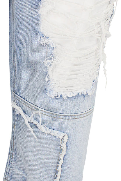 Men's Baggy Fit Heavy Distressed Denim Jeans
