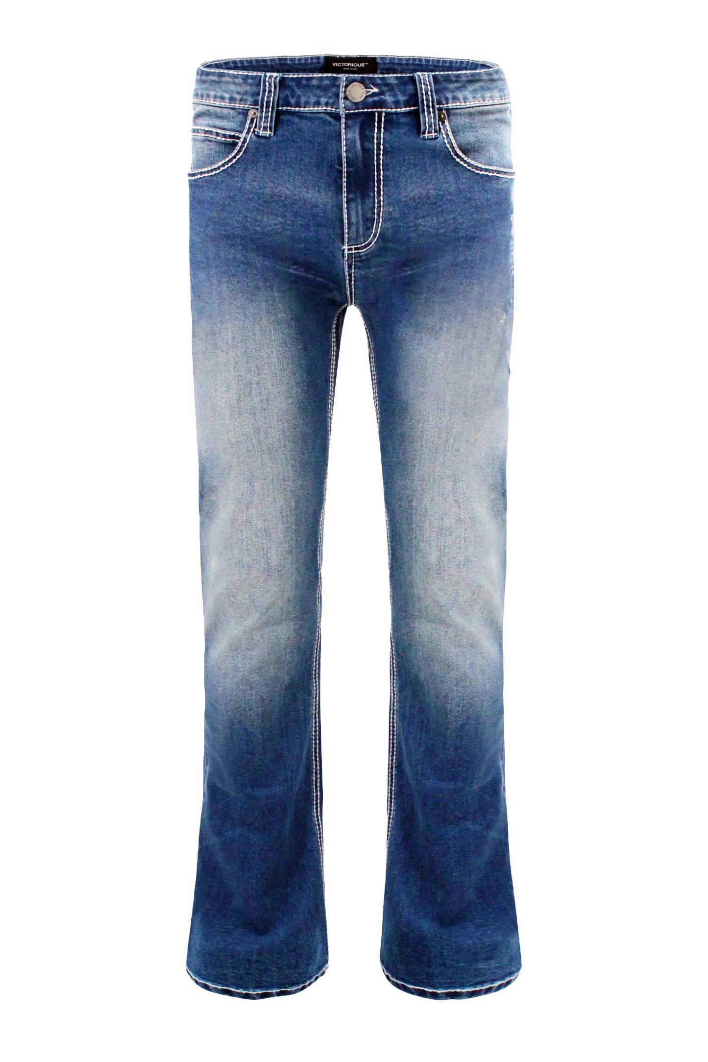 Men's Bootcut Cross Embroidery Denim Jeans