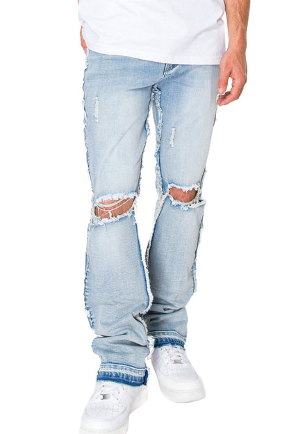Men's Bootcut Raw Edge Denim Jeans