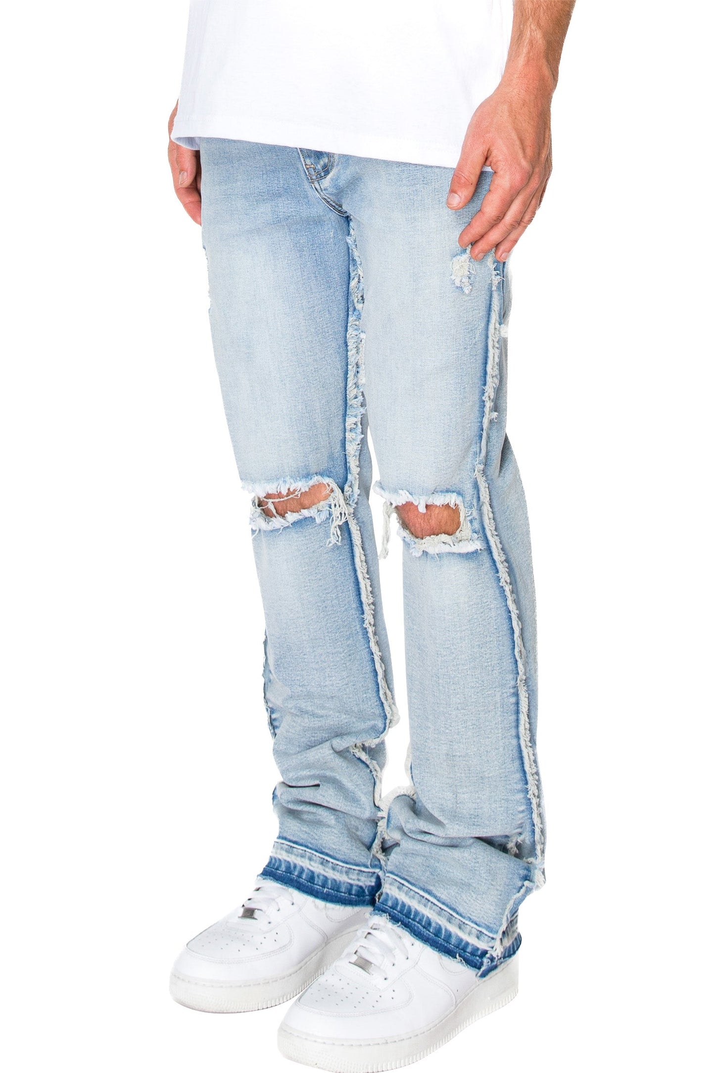 Men's Bootcut Raw Edge Denim Jeans