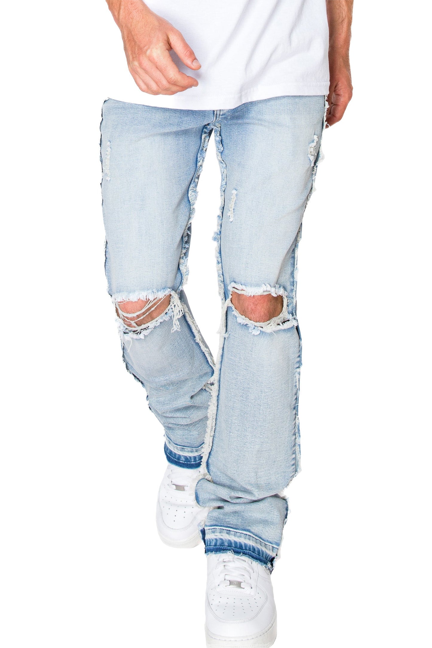Men's Bootcut Raw Edge Denim Jeans
