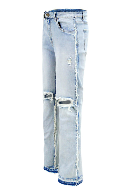 Men's Bootcut Raw Edge Denim Jeans