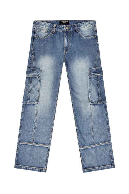 Men's Baggy Fit Cargo Denim Jeans