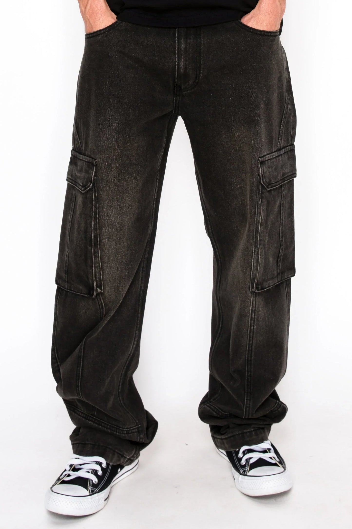 Men's Baggy Fit Cargo Denim Jeans