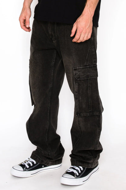 Men's Baggy Fit Cargo Denim Jeans