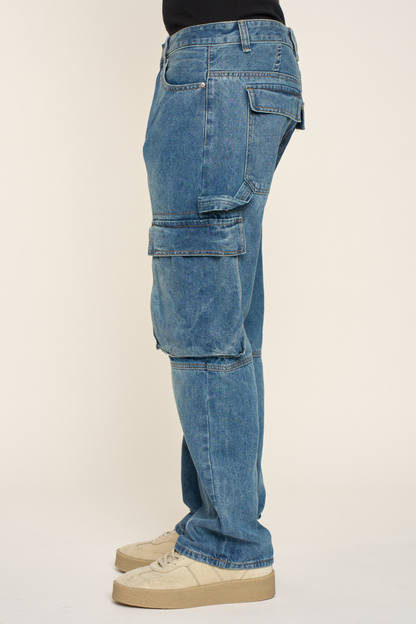 Baggy Fit Cargo Denim Jeans