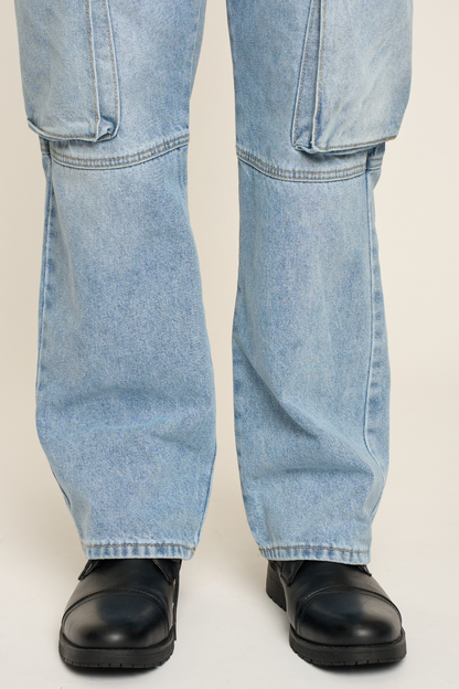 Baggy Fit Cargo Denim Jeans