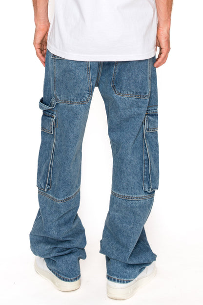 Baggy Fit Cargo Denim Jeans
