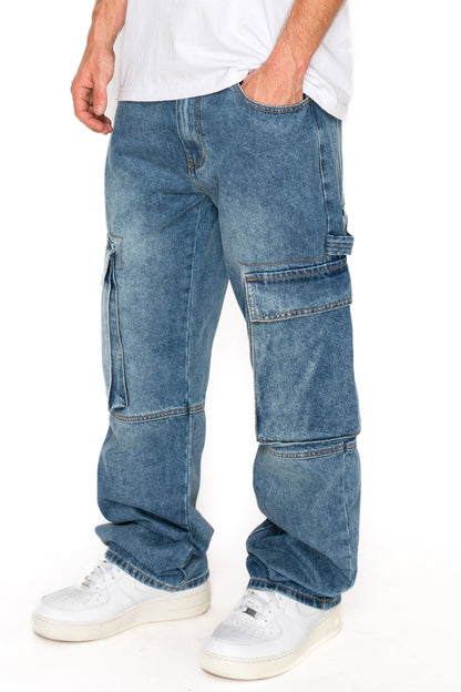 Baggy Fit Cargo Denim Jeans