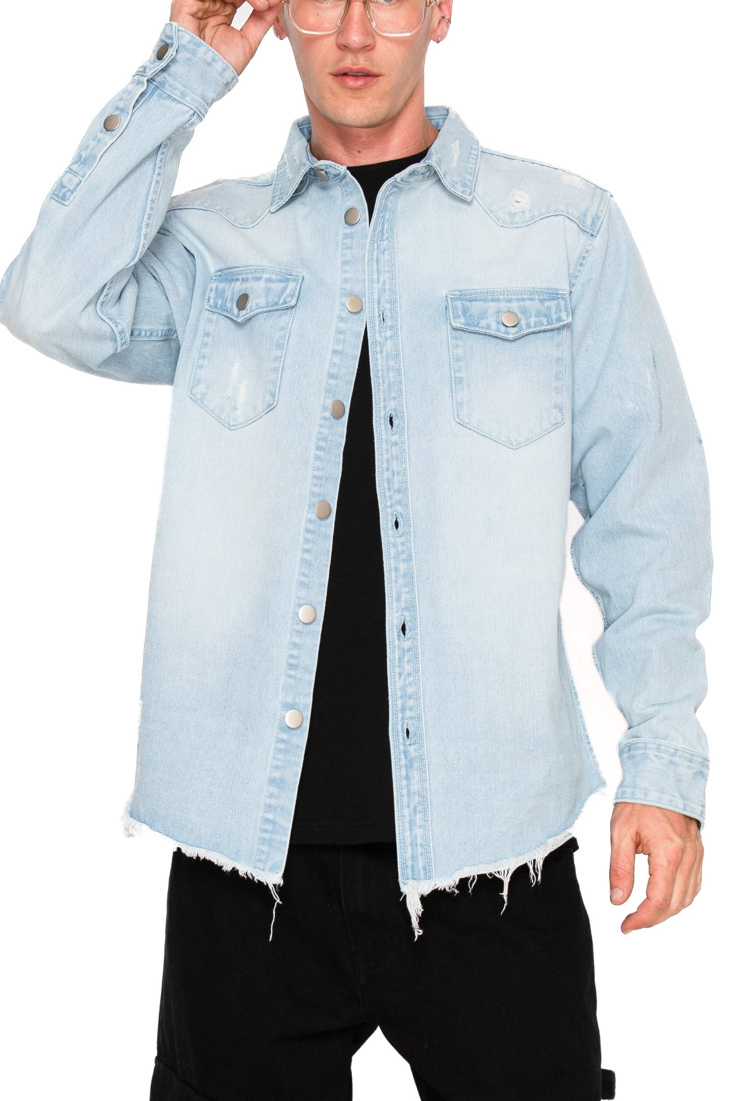 Ripped Denim Overshirt