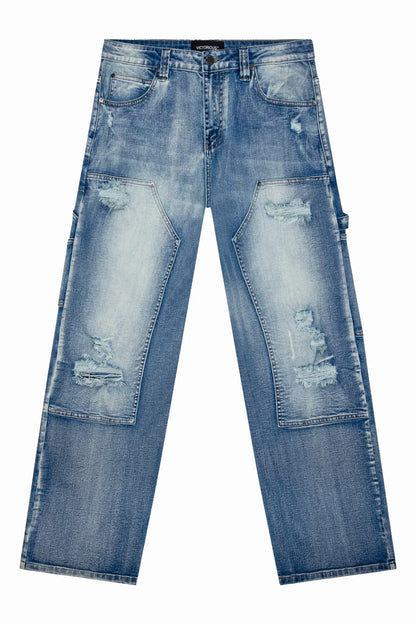 Baggy Fit Distressed Carpenter Denim Jeans