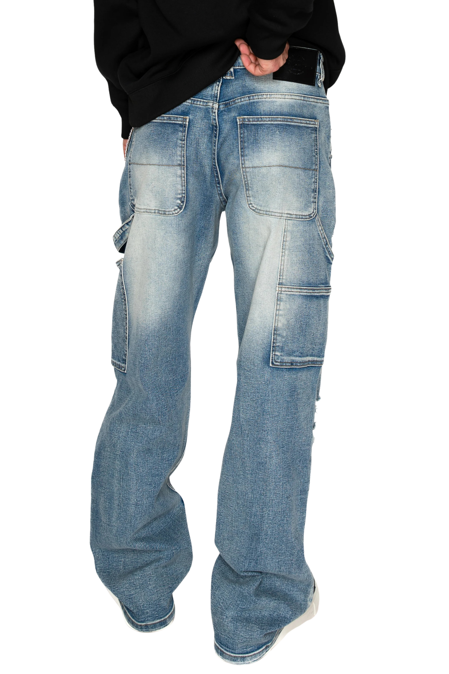 Baggy Fit Distressed Carpenter Denim Jeans