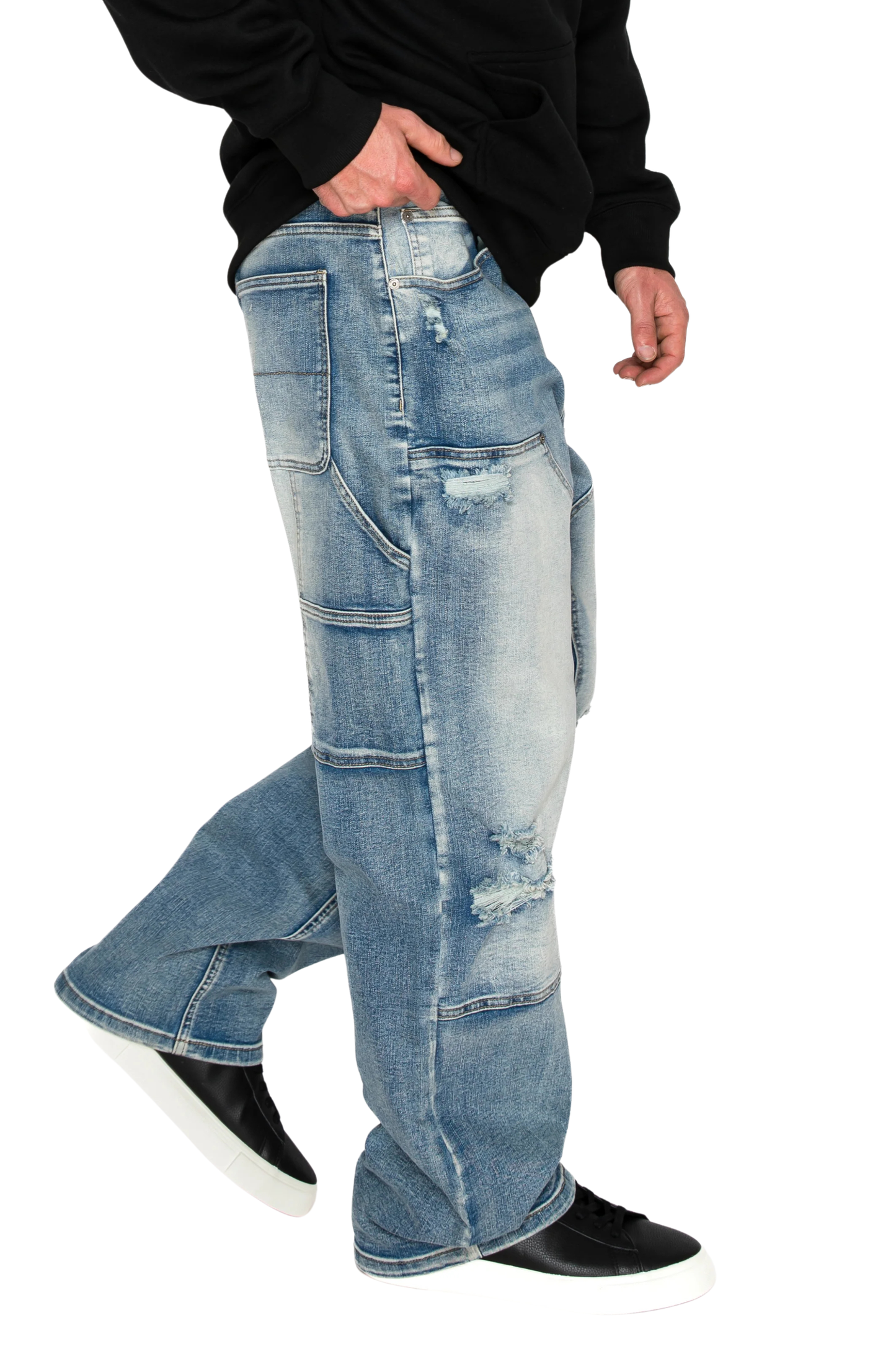 Baggy Fit Distressed Carpenter Denim Jeans