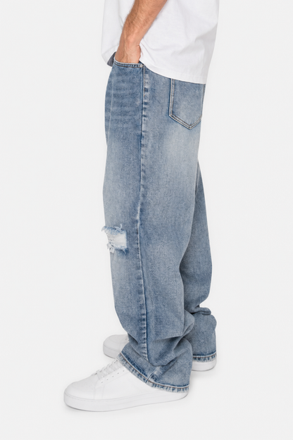 Baggy Fit Distressed Denim Jeans
