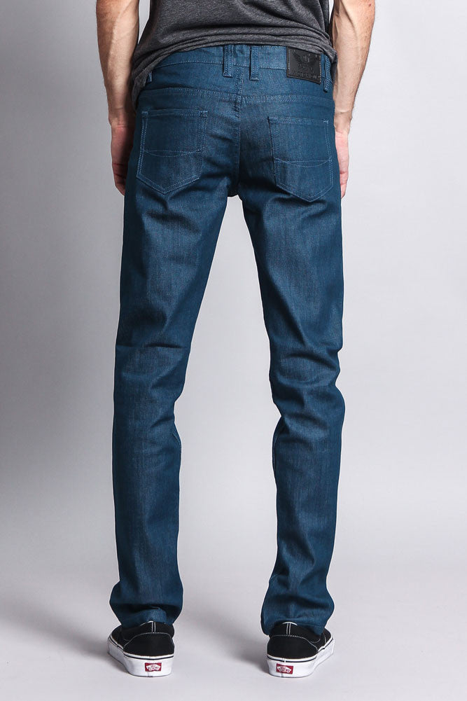Men's Skinny Fit Raw Denim Jeans (Dodgers Blue)