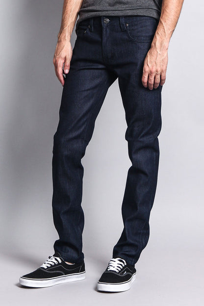 Men's Skinny Fit Raw Denim Jeans (Indigo)