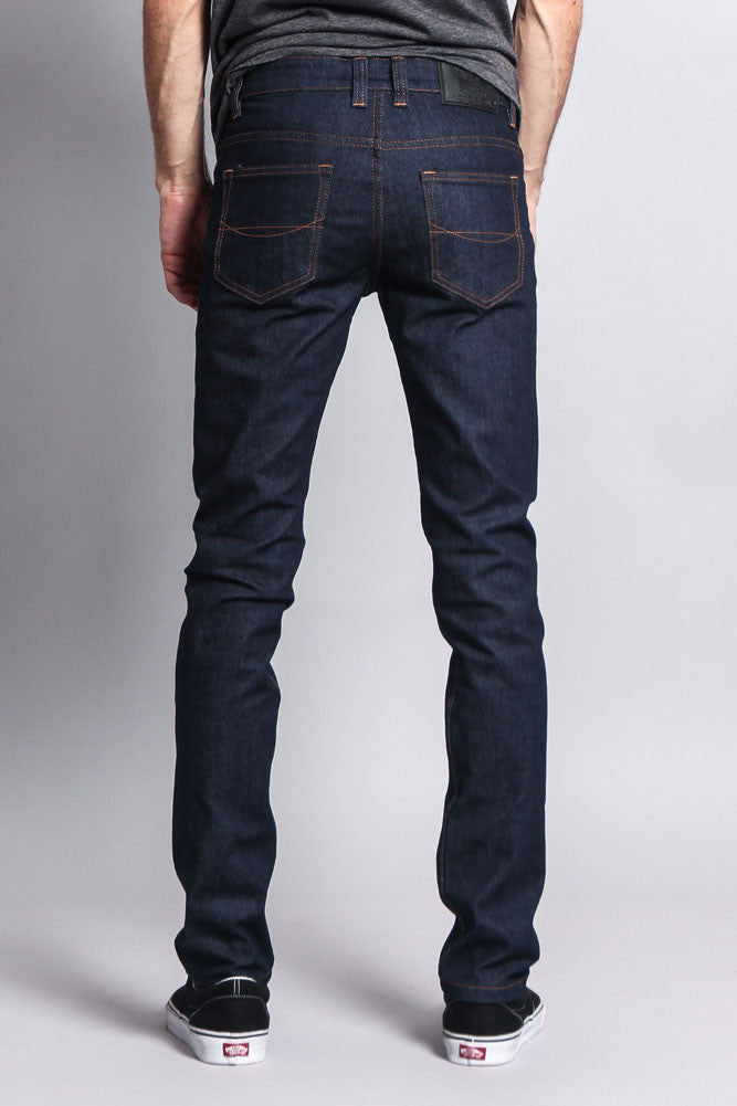 Men's Skinny Fit Raw Denim Jeans (Indigo/Timber)