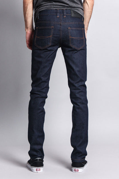Men's Skinny Fit Raw Denim Jeans (Indigo/Timber)
