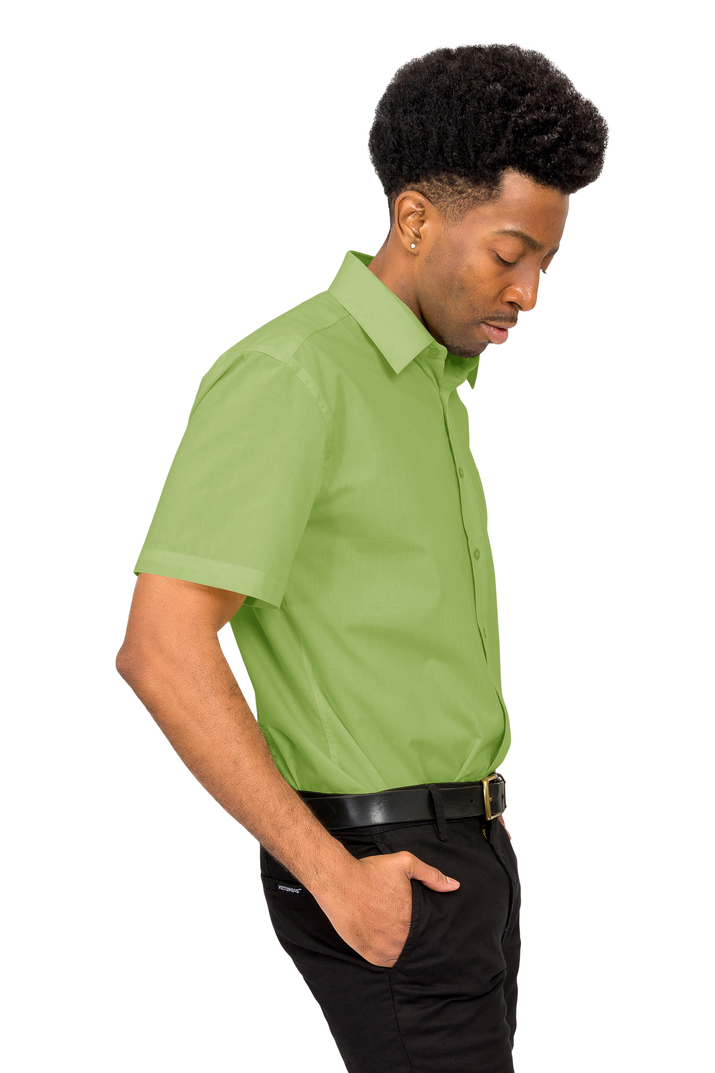 Men's Regular Fit Short Sleeve Solid Color Dress Shirts