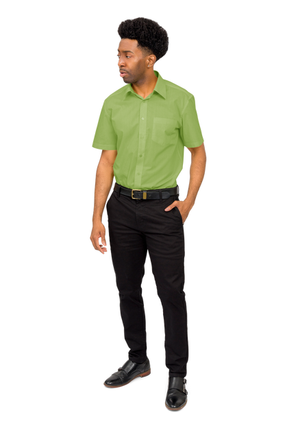 Men's Regular Fit Short Sleeve Solid Color Dress Shirts
