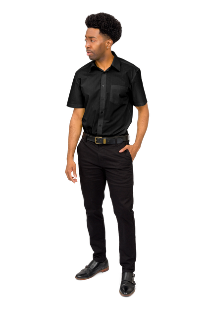 Men's Regular Fit Short Sleeve Solid Color Dress Shirts