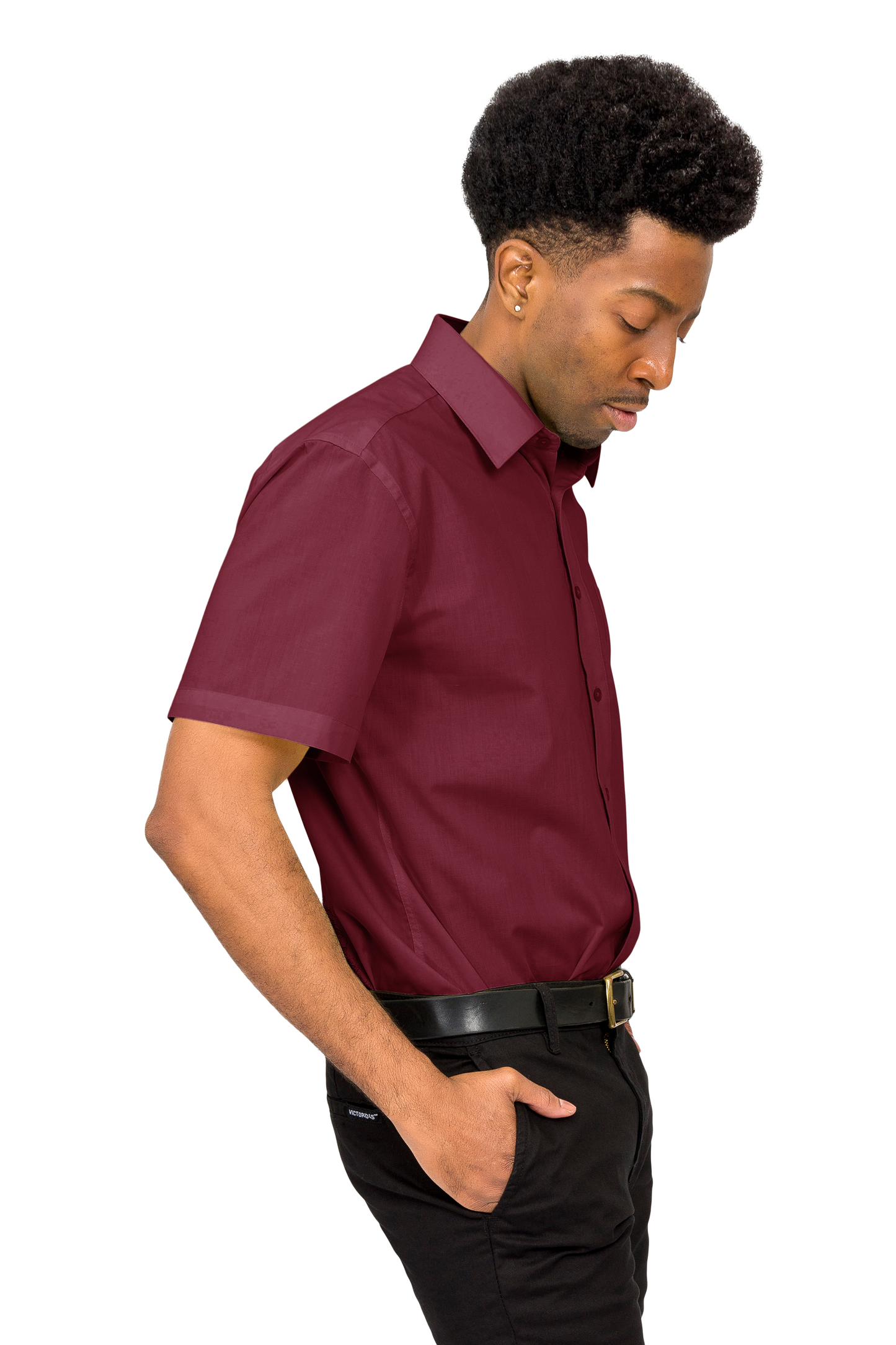 Men's Regular Fit Short Sleeve Solid Color Dress Shirts