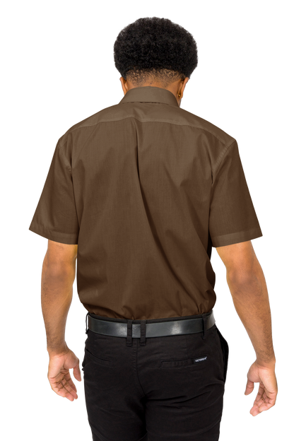 Men's Regular Fit Short Sleeve Solid Color Dress Shirts