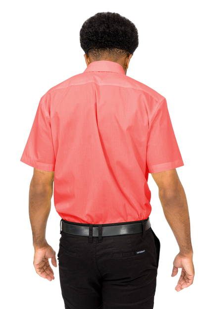 Men's Regular Fit Short Sleeve Solid Color Dress Shirts
