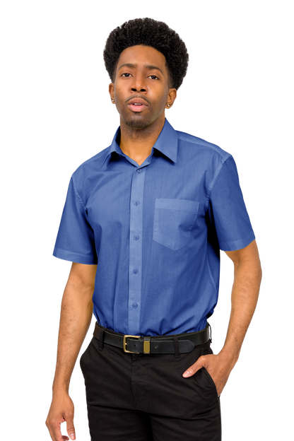 Men's Regular Fit Short Sleeve Solid Color Dress Shirts