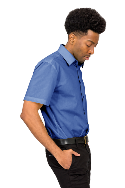 Men's Regular Fit Short Sleeve Solid Color Dress Shirts