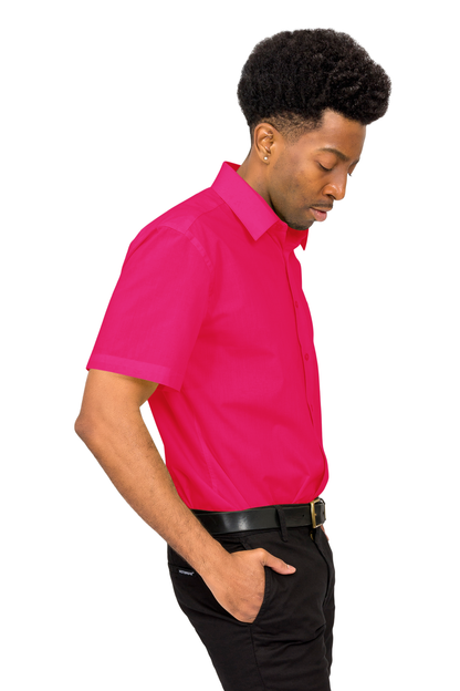Men's Regular Fit Short Sleeve Solid Color Dress Shirts