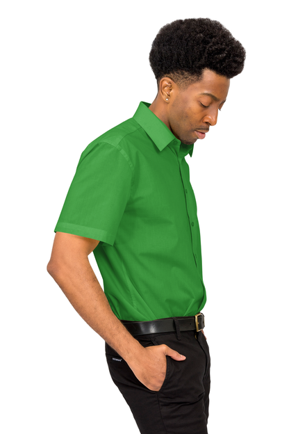 Men's Regular Fit Short Sleeve Solid Color Dress Shirts