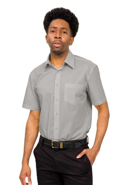 Men's Regular Fit Short Sleeve Solid Color Dress Shirts