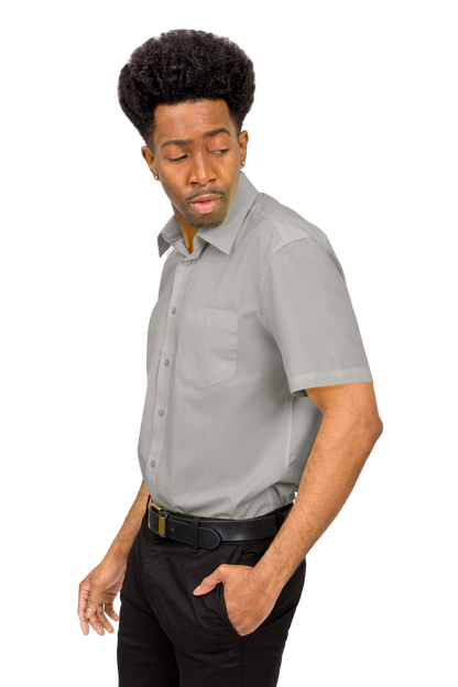 Men's Regular Fit Short Sleeve Solid Color Dress Shirts