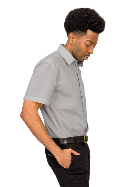 Men's Regular Fit Short Sleeve Solid Color Dress Shirts