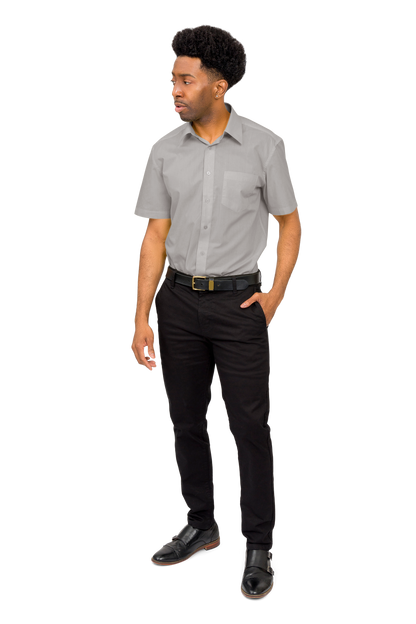 Men's Regular Fit Short Sleeve Solid Color Dress Shirts