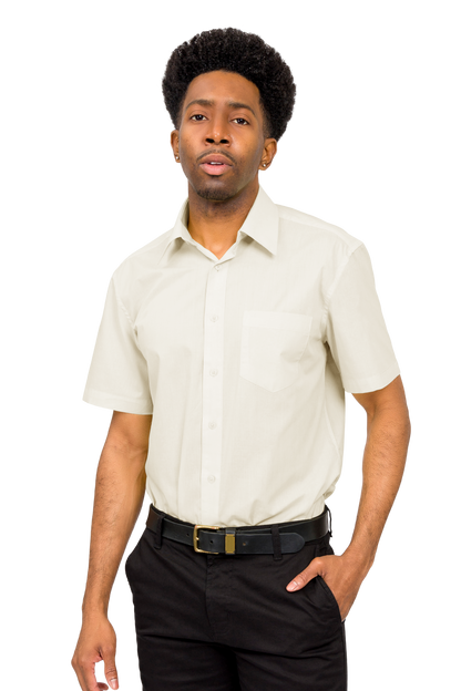 Men's Regular Fit Short Sleeve Solid Color Dress Shirts