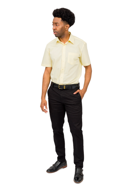 Men's Regular Fit Short Sleeve Solid Color Dress Shirts