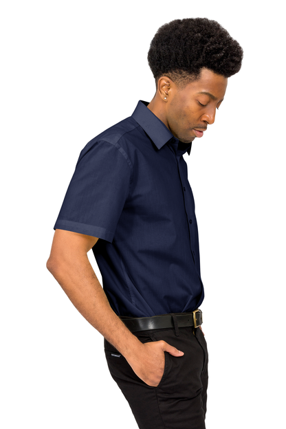 Men's Regular Fit Short Sleeve Solid Color Dress Shirts