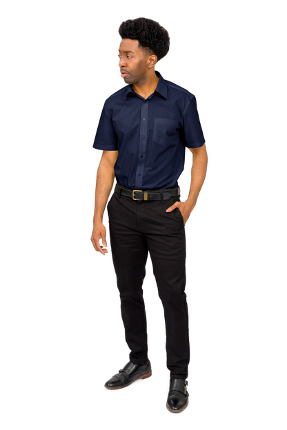 Men's Regular Fit Short Sleeve Solid Color Dress Shirts