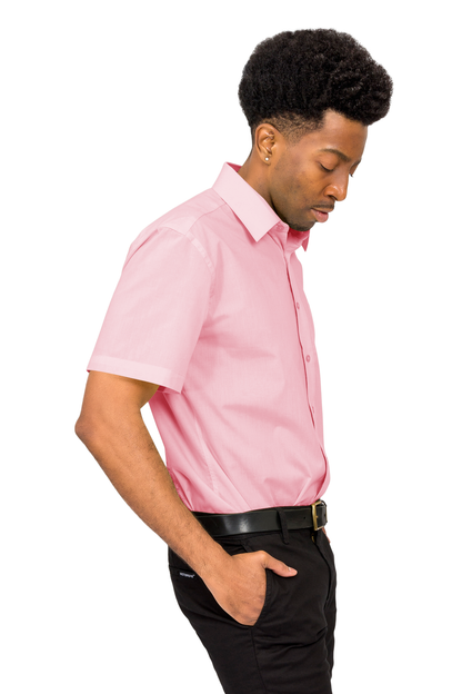 Men's Regular Fit Short Sleeve Solid Color Dress Shirts