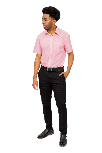 Men's Regular Fit Short Sleeve Solid Color Dress Shirts