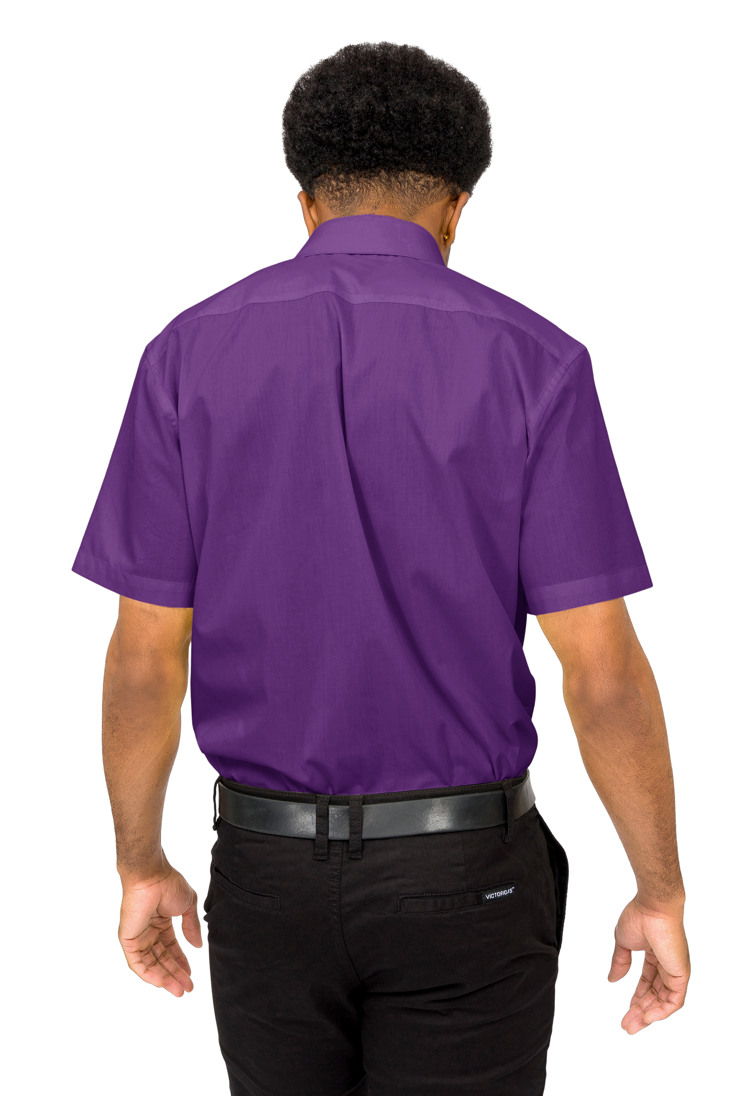 Men's Regular Fit Short Sleeve Solid Color Dress Shirts